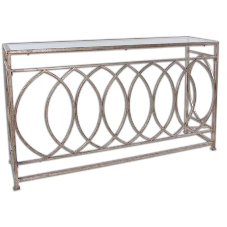 Aniya Glass Top Console Table